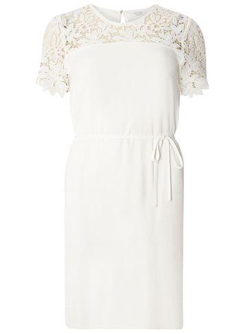 Dorothy Perkins *vila White Blocked Lace Shift Dress