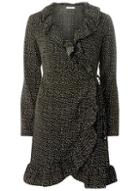 Dorothy Perkins *vila Black Spotted Ruffle Shift Dress