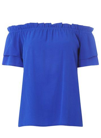 Dorothy Perkins Cobalt Frill Bardot Top