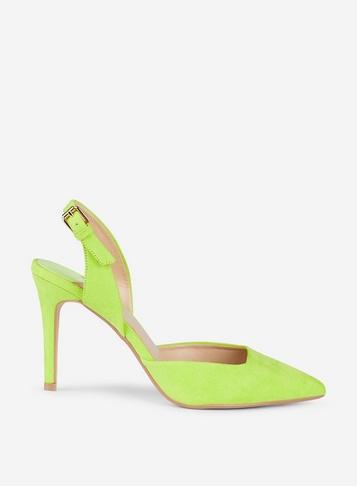 Dorothy Perkins Wide Fit Lime Microfibre Destiny Court Shoes