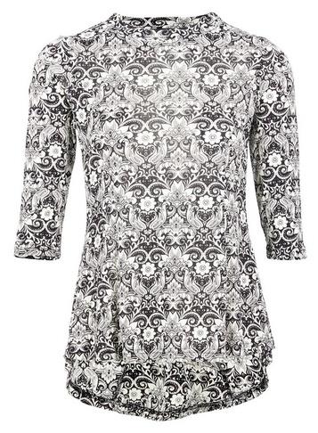 Dorothy Perkins *izabel London Black Paisley Print Peplum Top