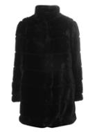 Dorothy Perkins Petite Black Carved Longline Faux Fur Coat