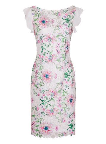 Dorothy Perkins *paper Dolls Floral Print Lace Shift Dress