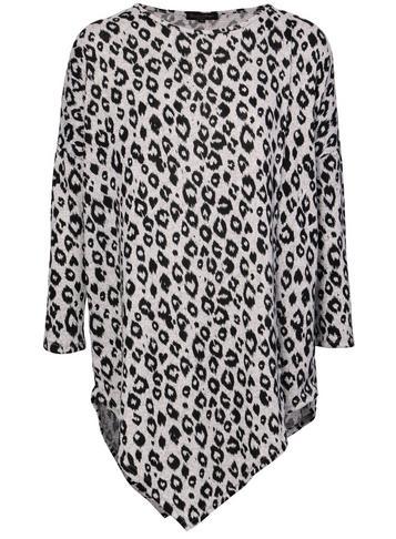 Dorothy Perkins *izabel London Grey Animal Asymmetric Top