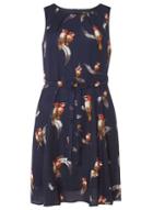 Dorothy Perkins *mela Navy Bird On Feather Dress