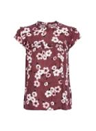 *billie & Blossom Mulberry Floral Print Ruffle Shell Top