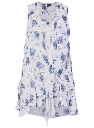 Dorothy Perkins *izabel London Curve White Floral Print Tunic