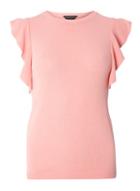 Dorothy Perkins Pink Knitted Frill Sleeve T-shirt