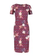 Dorothy Perkins *feverfish Burgundy Petal Print Bodycon Dress