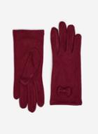 Dorothy Perkins Red Fleece Bow Gloves
