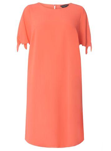 Dorothy Perkins Dp Curve Coral Tie Sleeve Shift Dress