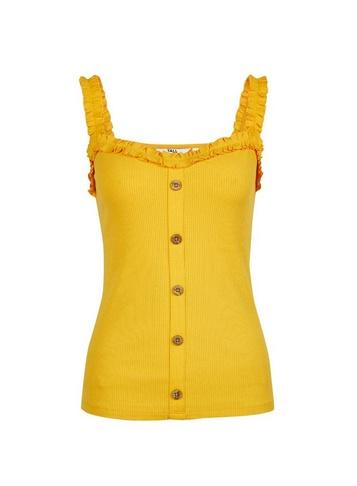 Dorothy Perkins *tall Yellow Frill Button Vest