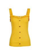 Dorothy Perkins *tall Yellow Frill Button Vest