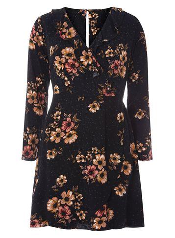 Dorothy Perkins *only Navy Floral Wrap Dress
