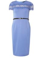Dorothy Perkins Blue Scuba And Lace Pencil Dress
