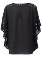 *izabel London Black Lace Sleeve Top