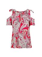 Dorothy Perkins Pink Paisley Print Cold Shoulder Top