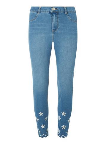 Dorothy Perkins Midwash'frankie' Broderie Ankle Grazer Jeans