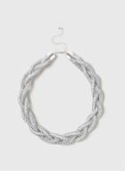 Dorothy Perkins Silver Twist Plait Collar Necklace