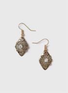 Dorothy Perkins Antique Gold Rhinestone Flower Earrings