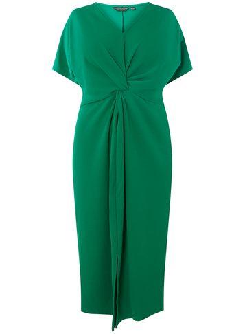 Dorothy Perkins *dp Curve Emerald Knot Front Shift Dress