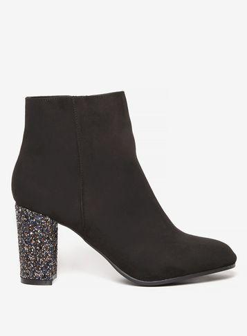 Dorothy Perkins Black 'ayla' Glitter Heel Ankle Boots