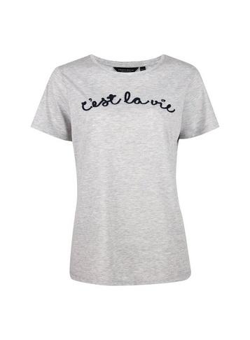 Dorothy Perkins Grey C'est La Vie Motif T-shirt