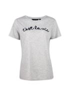 Dorothy Perkins Grey C'est La Vie Motif T-shirt