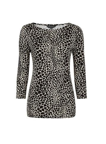 Dorothy Perkins Black And White Croc Print Sleeve T-shirt