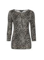 Dorothy Perkins Black And White Croc Print Sleeve T-shirt