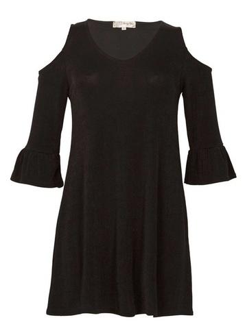 *voulez Vous Black Cold Shoulder Dress