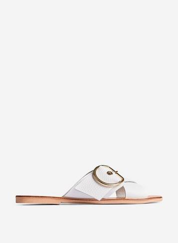 Dorothy Perkins White Leather Jay Jay Sandals