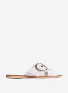 Dorothy Perkins White Leather Jay Jay Sandals