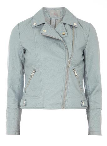 Dorothy Perkins Petite Blue Textured Biker Jacket