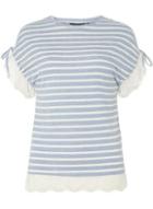 Dorothy Perkins Chambray Striped Broderie T-shirt