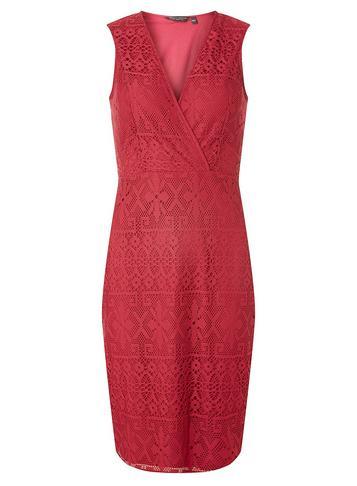 Dorothy Perkins Wine Lace Wrap Bodycon Dress