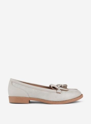 Dorothy Perkins Wide Fit Grey Laurie Tassel Loafers