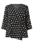 Dorothy Perkins *dp Curve Navy Geometric Print Mock Wrap Top