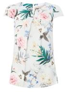 Dorothy Perkins *billie & Blossom Tall Grey Floral Crepe Shell Top