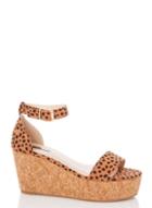 *quiz Cream Dalmatian Print Wedge Sandals