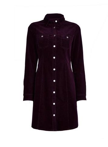 Dorothy Perkins Purple Corduroy Shirt Dress