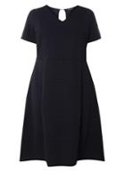Dorothy Perkins Dp Curve Navy Ribbed Fit And Flare Dress