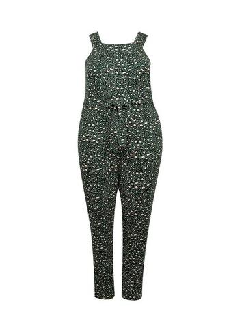 Dorothy Perkins *dp Curve Green Animal Print Square Neck Jumpsuit