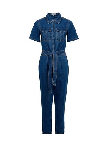 Dorothy Perkins Blue Zip Front Boiler Jumpsuit