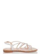 *quiz Silver Strappy Flat Sandals