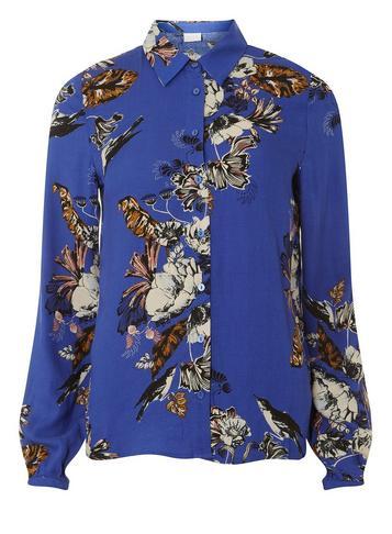Dorothy Perkins *vila Blue Floral Shirt