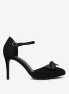 Dorothy Perkins Black Groove Bow Detail Court Shoes