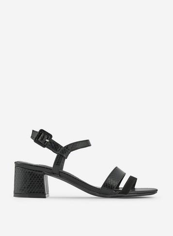 Dorothy Perkins Wide Fit Black 'binkie' Heeled Sandals