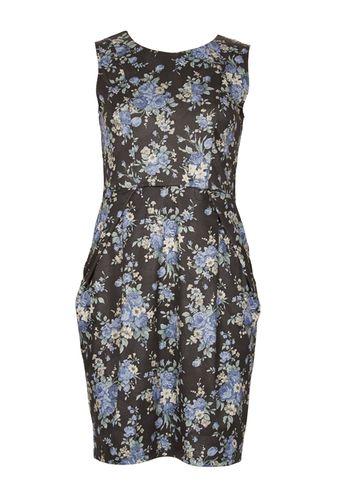 Dorothy Perkins *blue Vanilla Black Diamond Pleated Shift Dress