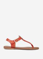 Dorothy Perkins Orange Leather Joplin Toepost Sandals